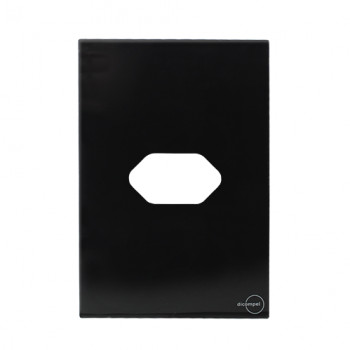 Placa p/ 1 Tomada Horizontal 4x2 - Novara Glass Preto Grafite Placa p/ 1 Tomada Horizontal 4x2 - Novara Glass Preto Grafite